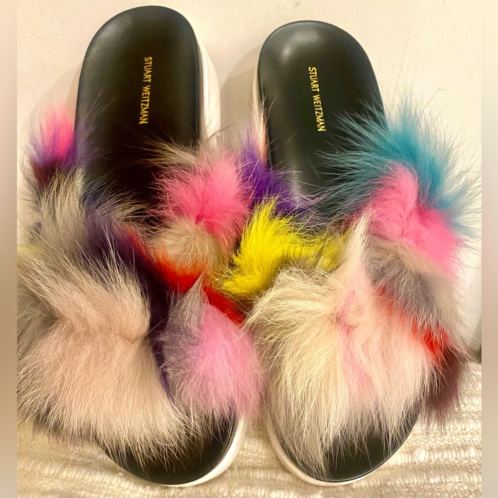 STUART WEITZMAN Carnival  Furmania Sublime Slides